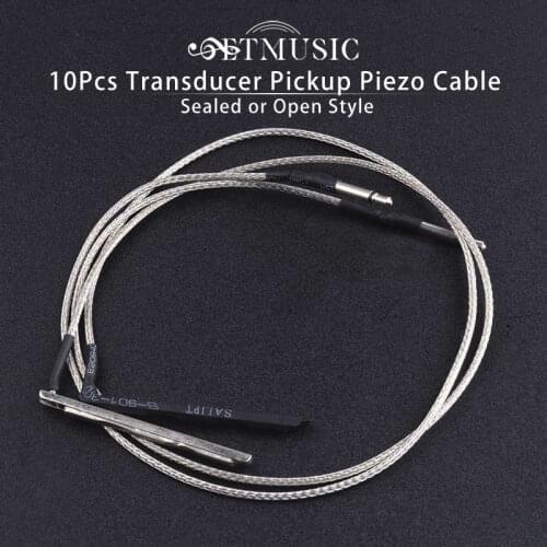 10 Pcs Acoustic Guitar Transducer Piezo Pickup Cable Copper For 3 Strings Cigar Box acoustic 2.5 mm Plug Guitar Accessories
