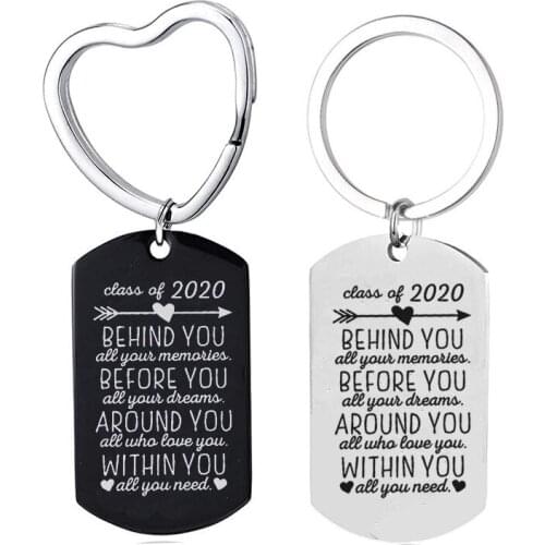 2020 graduation season stainless steel keychain graduate gift class of 2020 / behind you