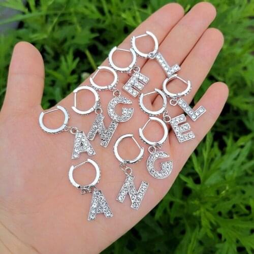 2021 Fashion ANGEL Rhinestone Letters Dangle Earrings Bling Exquisite Earrings for Women Party Jewelry Gift Wholesale