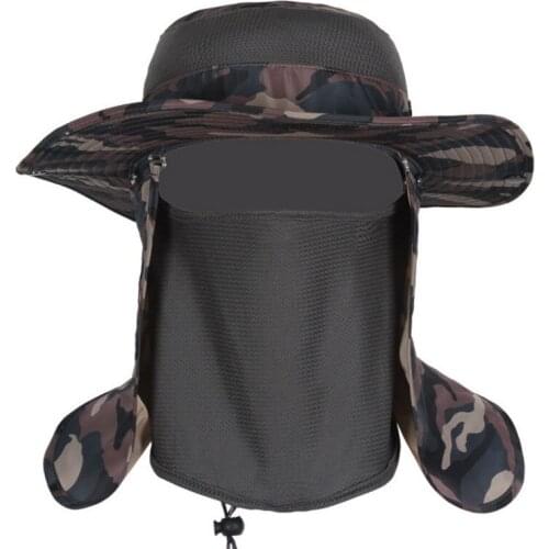 2021 Hot Insect Proofing Camouflage Bucket Hats Military Mens Hat Mosquitoes Protection Tactical Boonie Hats Topee