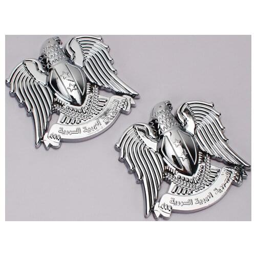 2x 3D Silver Auto Stickers Metal Eagle Badge Emblem Decals Motorcycle Modified Car Accessories