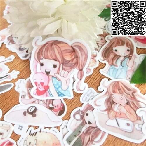 41 PCS/Lot Hand drawn bunny girl Style Mix Stickers For Kids Skateboard Laptop Luggage Motorcycle Toy JDM Waterproof DIY Sticker
