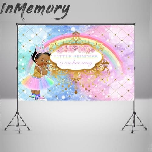 Africa Baby Photo Background Custom Little Princess Birthday Rainbow Unicorn Newborn Baby Shower Backdrop for Photo Studio