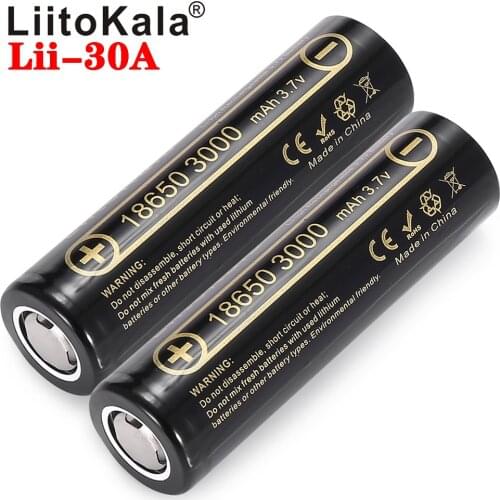 Liitokala 100% New Lii-30A 18650 3000mAh Rechargeable battery 18650HG2 3.6V discharge 20A Max 35A Power batteries