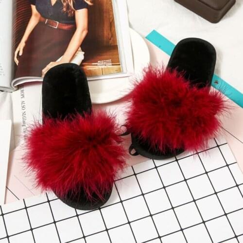 Brand Fashion Women Plush Slippers Winter Fashion Womens Cotton Slippers Fur Shoes