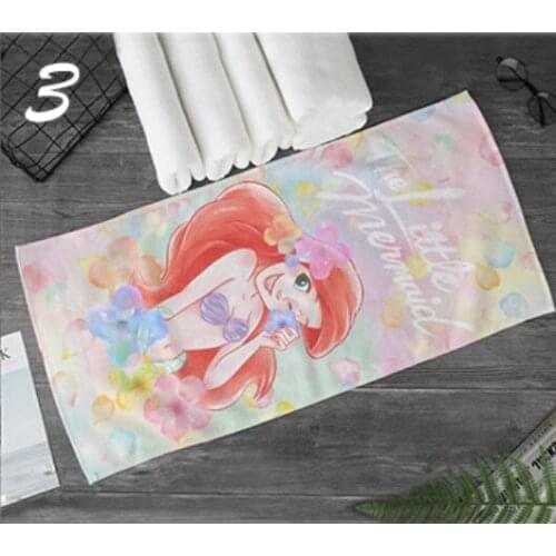 Disney mermaid Princess Anime Figure Cartoon Product Cosplay Accessories Customized Bath Towel Children Washcloth