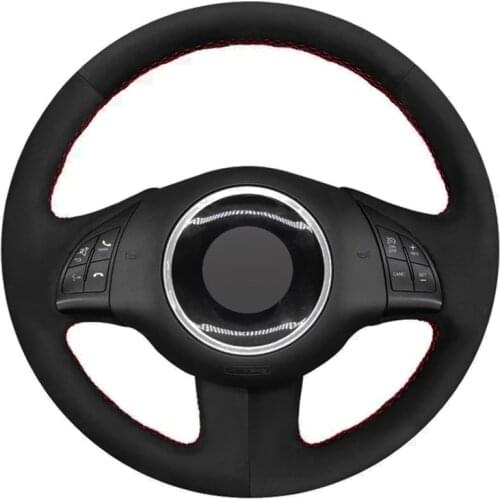 DIY Car Steering Wheel Cover Black Suede For Fiat 500 2007 2008 2009 2010 2011 2012 2013 2014 2015 500e 2014-2018 500C 2014-2017