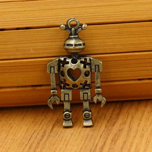 DIY jewelry accessories Bronzed Robot retro alloy charms DT0205
