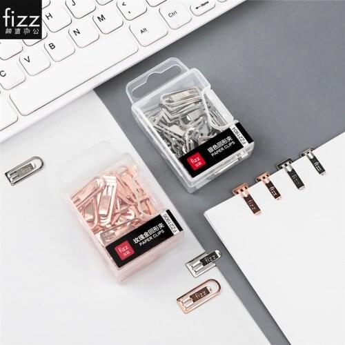 Fizz Metal Paper Clip Office Supplies Creative Color Stationery Rose gold Silver Folder File Folder Pin Bookmark Creative Cute
