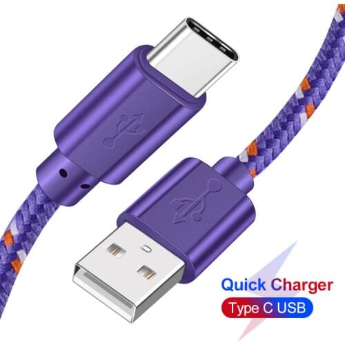 USB Type C Cable for xiaomi redmi k20 pro 1M 2M 3M USB C Mobile Phone Cable Fast Charging Type-C Data Cable for Samsung Huawei