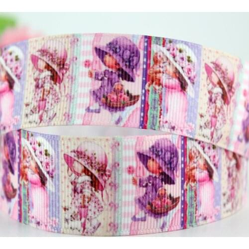 Cartoon girl character printed grosgrain ribbon 16-75mm DIY handmade materials christmas wedding gift wrap tape ribbons