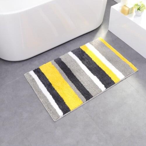 European style microfiber double striped anti-slip mat pink bath mats bathroom high quality carpet living room comfortable mat