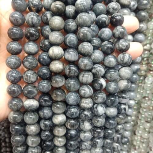Genuine Natural Eagle Eye Stone Beads 6/8/10/12mm Round Loose hawks eye Stone Beads For Jewelry Making DIY Strand 15
