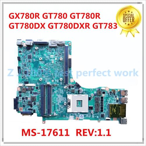 For MSI GX780R GT780 GT780R GT780DX GT780DXR Laptop Motherboard MS-17611 REV:1.1 DDR3 HM67 Mainboard 100% Tested Fast Ship