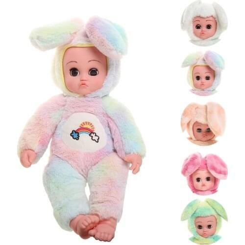 40cm Blinking Rabbit Plush Doll Curls Plush Bebe Face Toys with Ears Moving Plush Toy Pout Ears Stand Dolls Cute Birthday Gift