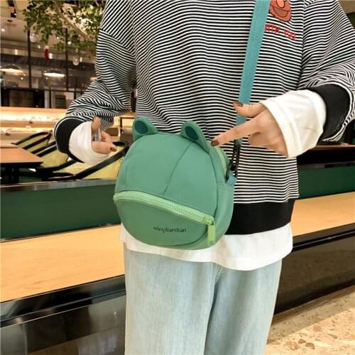 Cute ugly frog shoulder bag female new cartoon Japanese single shoulder small round bag student messenger bag