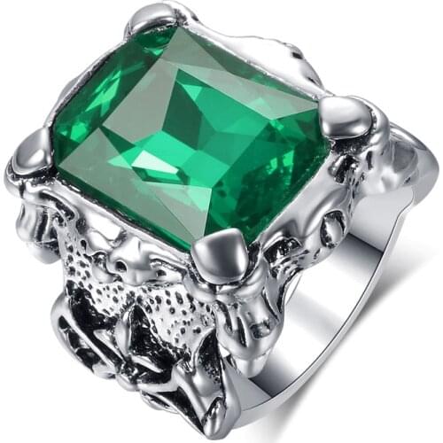 MIQIAO Silver Plated Retro Carved Color Luxury Stone Vintage Boho Indian Rings for Women Men Couple Friends Gift Fashion Jewelry