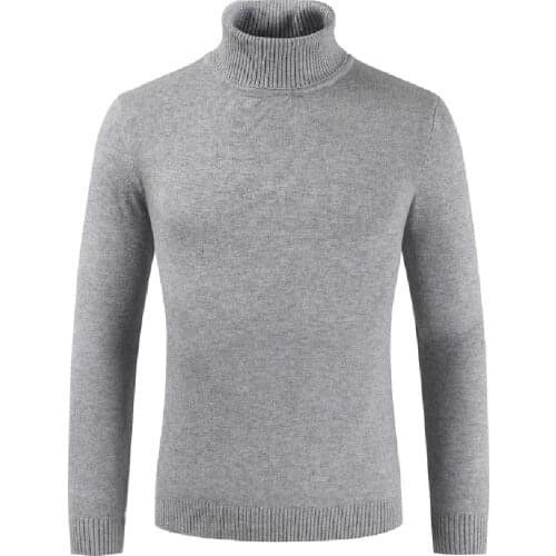 Fashion Men pull homme 2019 Turtleneck Solid Color Long Sleeve Knitted Sweater Pullover Top Mens Knitted Pullovers New For Male