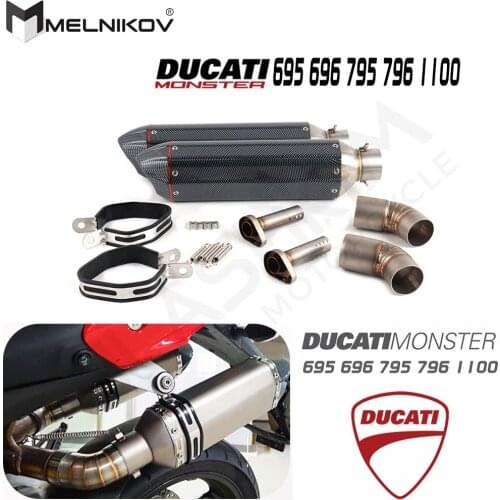 Motorcycle Exhaust Muffler Escape Link Middle Pipe Slip On For Tail Tips Muffler For Ducati Monster 695 696 795 796 1100 Exhaust