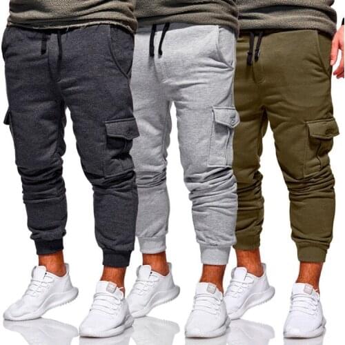 Men Casual Tracksuit Loose Sport Fit Jogging Joggers Sweat Cargo Pants Trousers Plus Size M-3XL