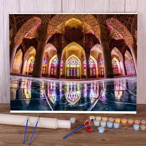 Region Islam Painting By Numbers Package Oil Paints 50*70 Picture By Numbers Photo Loft Wall Picture For Kids Wholesale
