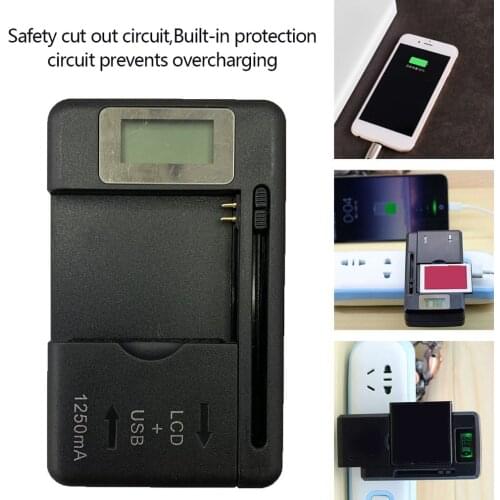 Hot LCD Indicator Screen Universal Mobile Battery Charger For Cell Phones With USB-Port Charger For Most Lithium-Ion Batteries