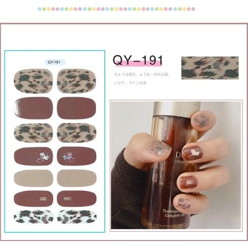 3D Bronzing Flower Full Cover Nail Stickers Decoration Nails Leopard Designer Self Adhesive Decals Creative Nail Art Sliders