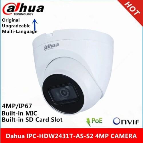 Dahua IPC-HDW2431T-AS-S2 4MP POE Built in MiC & SD Card Slot IR 30M Starlight Camera