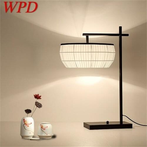 WPD LED Table Desk Lamp Modern Design Black Bedroom Light Luxury Fabric Decorative for Home Living Room Lobby