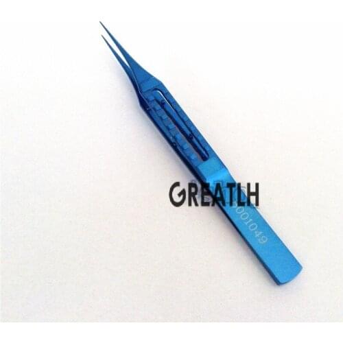 115mm Titanium Straight Tying Forcep teethless with 4.5mm tying platform ophthalmic eye instrument