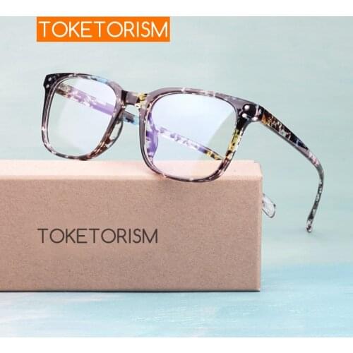 Toketorism tr90 Glasses Retro Eyewear Blue Light Lenses for Computer Lightweight Spectacle Frames Woman Man 5205