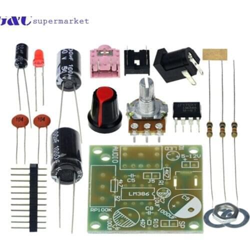 Smart Electronic DIY Kit LM386 Super Mini Audio Amplifier DIY Kit Suite Trousse LM386 Amplificador Module Board 3.5mm 3-12V