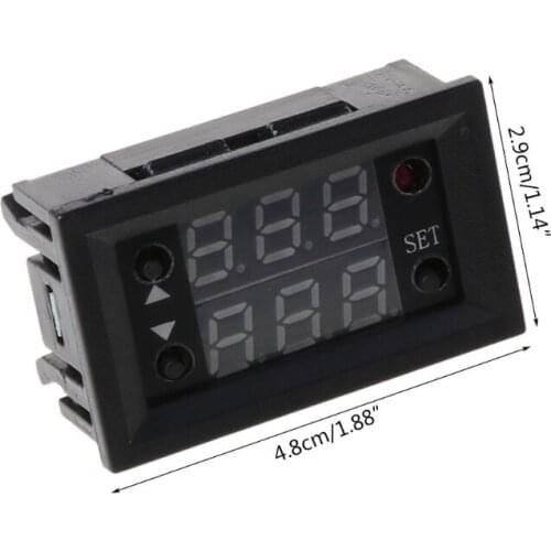 W2810 DC12V 20A Digital Thermostat Temperature Controller Red Display with Probe R9JF