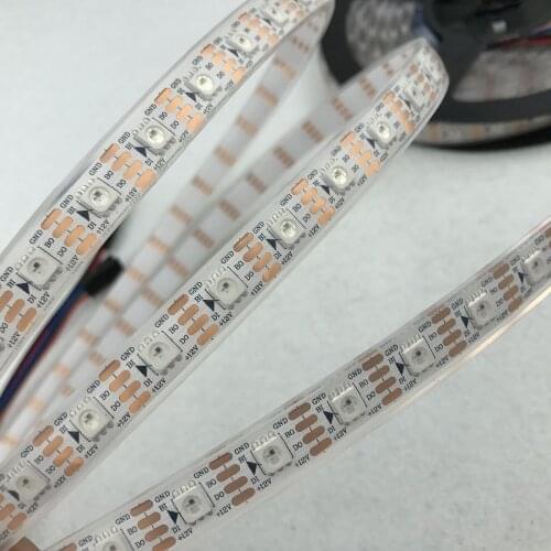 WS2815 DC12V addressable full color RGB 5050 LED strip;60leds/m;5m/roll;epoxy resin filled in the tube;IP68;WHITE PCB