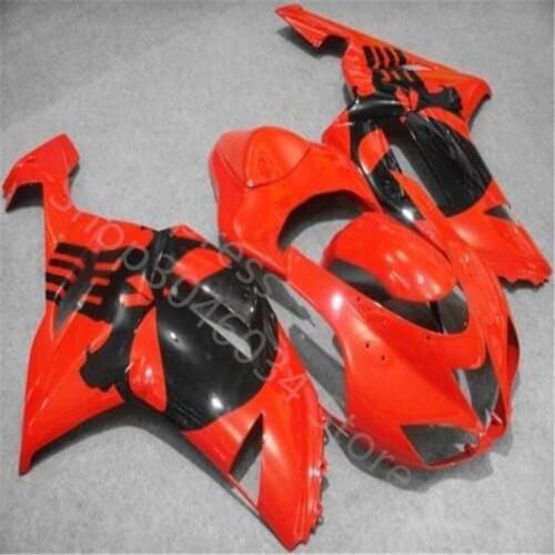 ZX 6R 636 For KAWASAKI NINJA ZX6R 07-08 red black ZX-6R 2007 2008 customized Fairings kit (Injection molding)