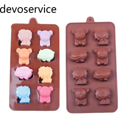1PCS Hippo Lion Bear Shape Silicone Mould Jelly Chocolate Soap Moulds Cake Decorating DIY Kitchenware Bakewar