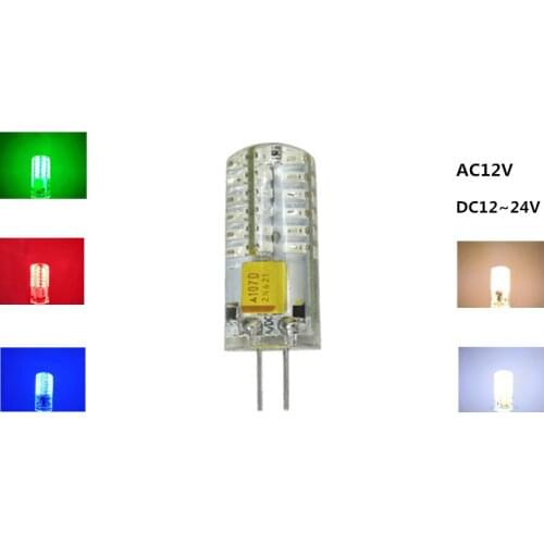 10PCS AC12V G4 LED DC12V red g4 DC24v blue led DC12v green 3014-48smd g4 ac12v blue DC24V g4 red AC12v green silica gel bulb