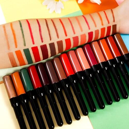 10 Pieces OEM 2in1 Matte Lip Gloss with Lip Liner Private Label Best No Sticky Long Lasting Liquid Lipstick Custom Wholesale