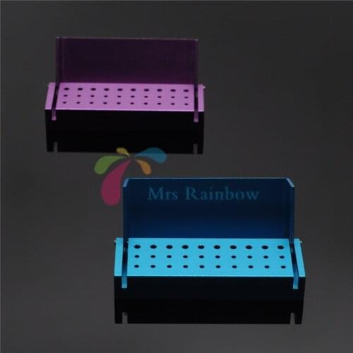 2/Pcs Dentist Aluminum Burs Disinfection Box Autoclavable FG RA Burs Holder Block Cases Dental Lab Instrument 2 Color