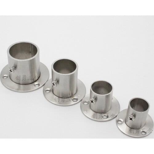 2pcs/Lot 19mm 22mm 25mm 32mm Stainless Steel Flange Seat For Cloth Hanger Wall Base For Conbinet Tube Base Funiture Hardware