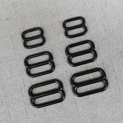 20 Pcs 15mm 20mm 25mm Black Bag Straps Belt Buckles Metal Slider Tri Glide Adjuster For Webbing Leather Garment Sewing DIY