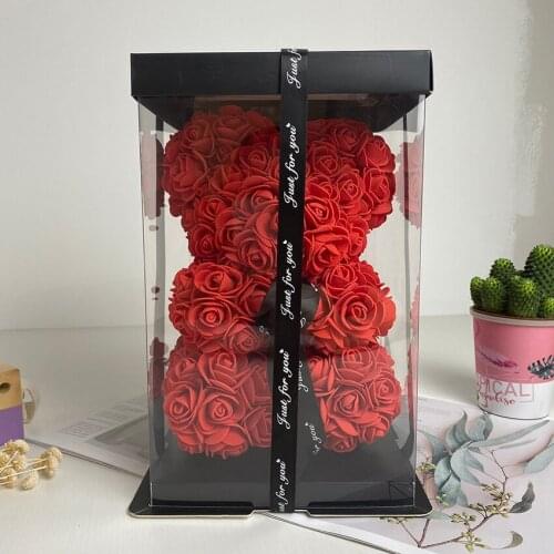 2020 Hot Sale 25cm Soap Foam Bear of Roses Teddi Bear Rose Flower Artificial New Year Gifts for Women Valentines Gift Christmas