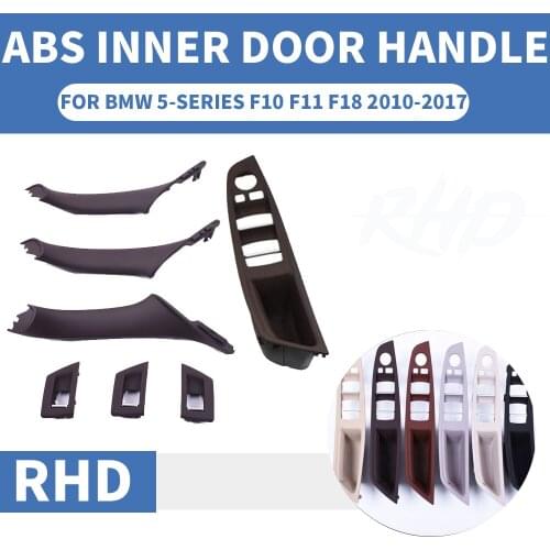 4/7PCS Right Hand Drive RHD For BMW 5 series F10 F11 F18 520 525 Mocha Car Interior Door Handle Inner Panel Pull Trim Armrest