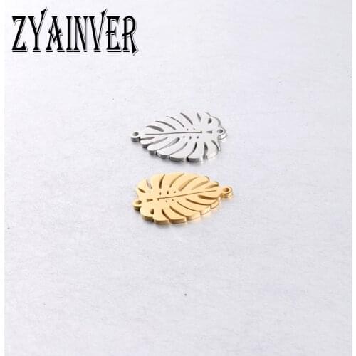 5pcs/lot Polishing Leaf Stainless Steel Gold Decoration Pendant Connectors Bohemia Handmade Charm DIY Earrings Jewelry Making