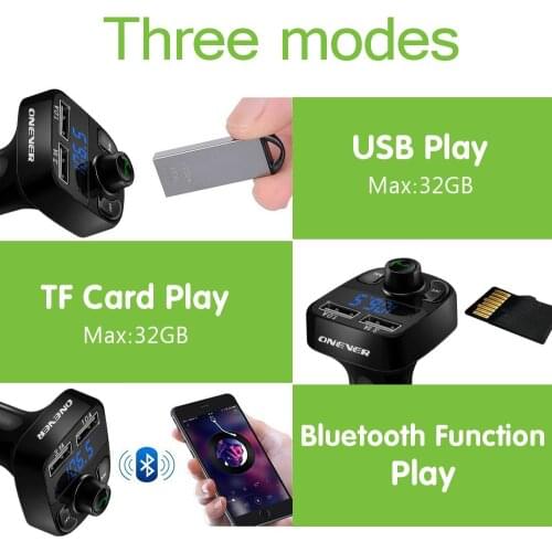 Super Bluetooth Car Kit Handsfree Set FM Transmitter MP3 music Player 5V 4.1A Dual USB Car charger Support Micro SD Card 1G-32G