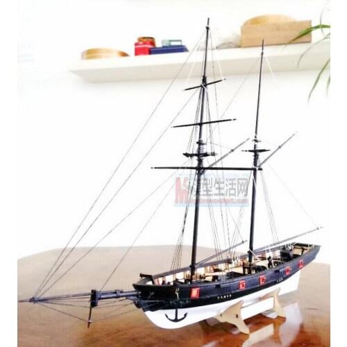 Free shipping scale 1:100 Wooden Sailboat Halcon1840 Model Ship + life boat + Brass updates kits