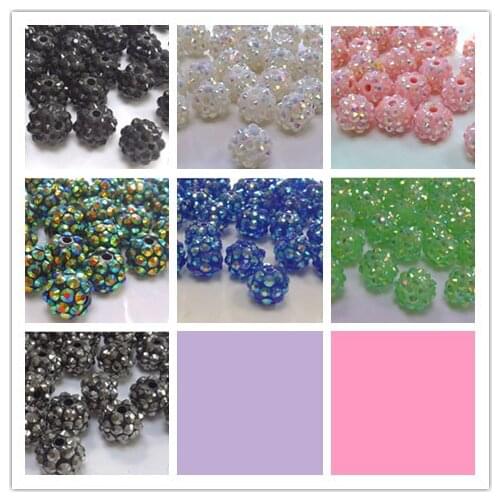 Loose bracelet+Fre5y4 10*12 mm black blue mixed 7 Color loose DIY Resin crystal Beads fit Basketball Wives
