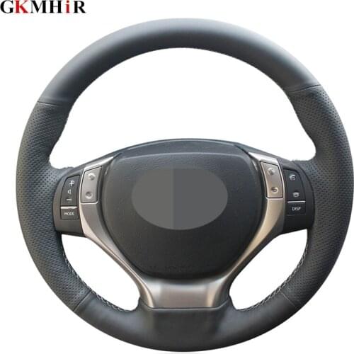 Black Artificial Leather Hand-stitched Car Steering Wheel Cover for Lexus ES250 ES300h GS250 GS300h RX270 RX350