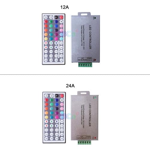 DC12V 24V 12A 24A 44keys RGB Controller IR Remote Lamp Tape Dimmer SMD 5050 RGB LED Strip Light Switch