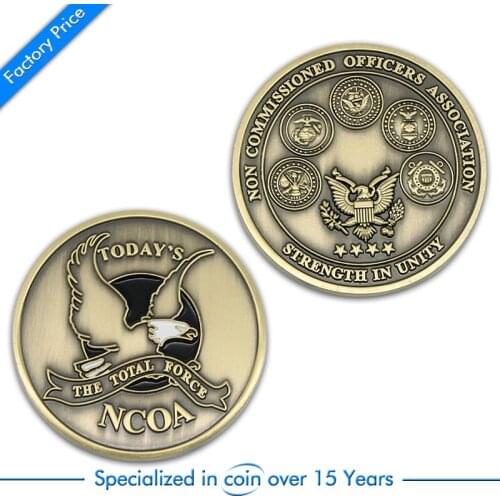 Cheap Custom Challenge 3D Military Coin high quality custom antique bronze coins